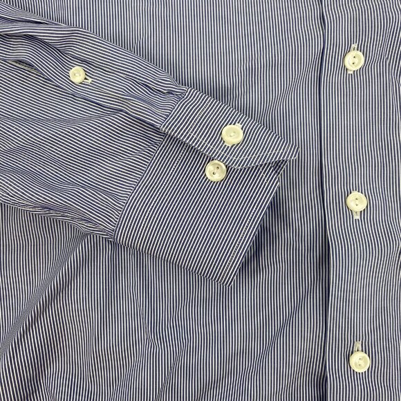 Eton Blue Striped Button-Up Dress Shirt | Size M - Picture 4 of 8